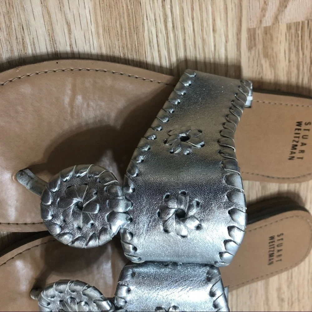 Stuart Weitzman Daisy Silver Sandals Sz 3